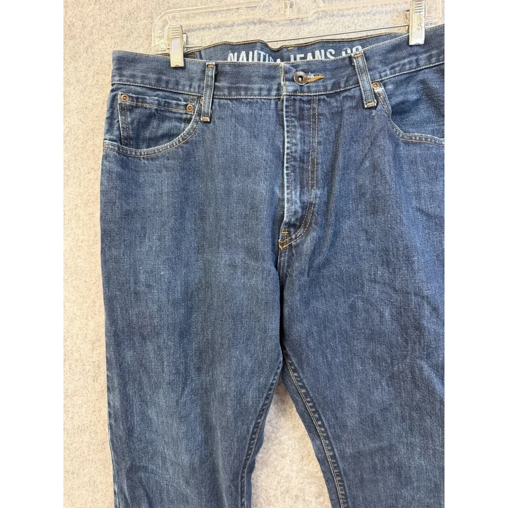 Nautica Jeans Co. Dark Wash Blue Jeans Relaxed Fit Mens' size 36x32 100% Cotton